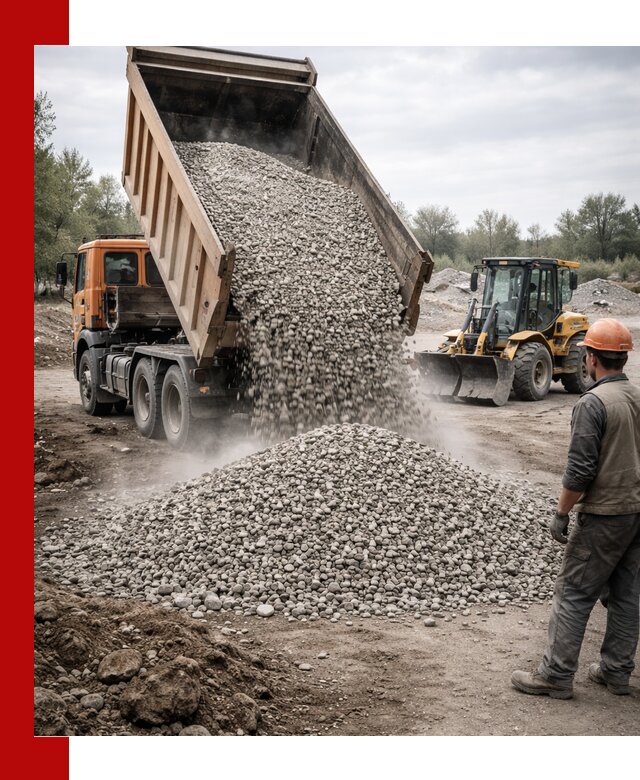 Доставка щебня в Лиски крупными и мелкими фракциями