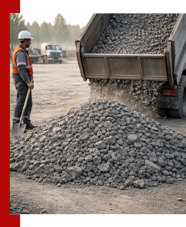 Гранитный щебень фракции 100–201 для строительства в Лиски