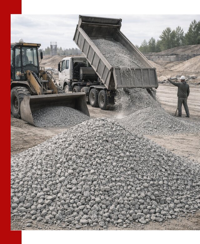 Доставка известнякового щебня фр. 5–20 в Лиски