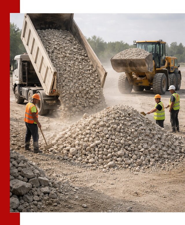 Доставка известнякового щебня фр. 40-70 в Лиски