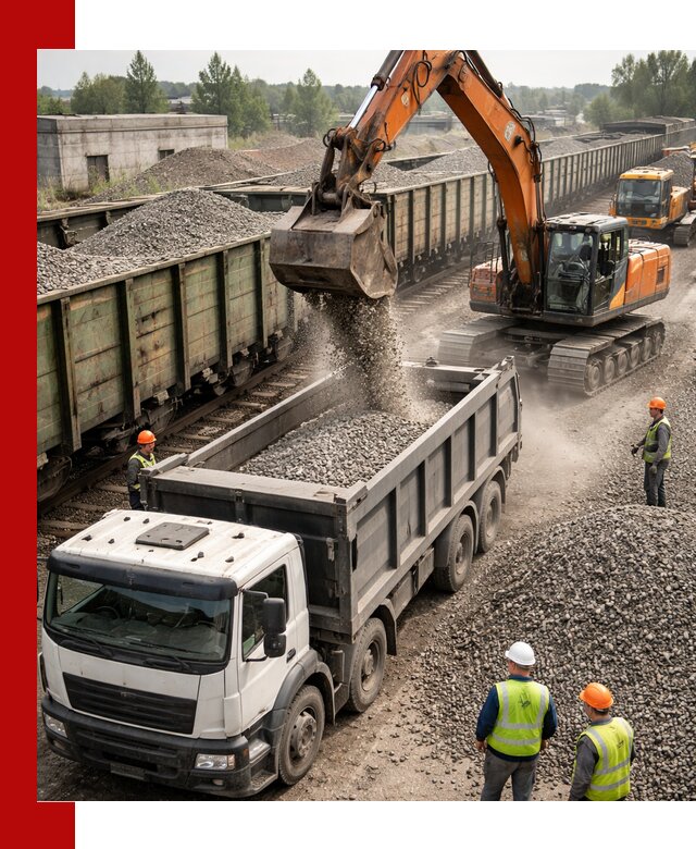 Железнодорожный щебень фракция 25–60 для поставок в Лиски