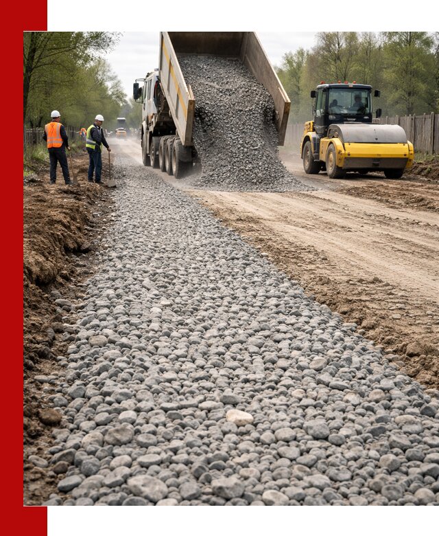 Доставка щебня для отсыпки дорог в Лиски высокого качества