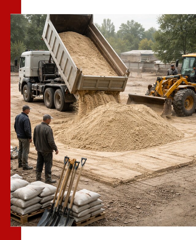 Доставка мытого песка в Лиски с самосвалами по выгодной цене