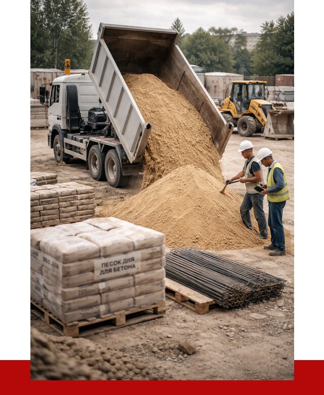 Песок для бетона в Лиски от 2735 р. с доставкой, ПРОНЕРУДЛск