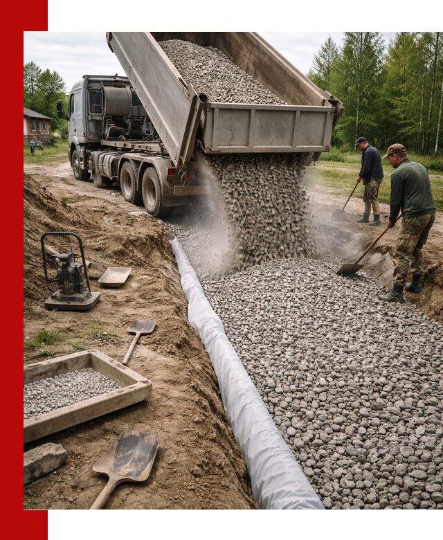 Гравий для дренажа с доставкой в Лиски качественный и недорогой