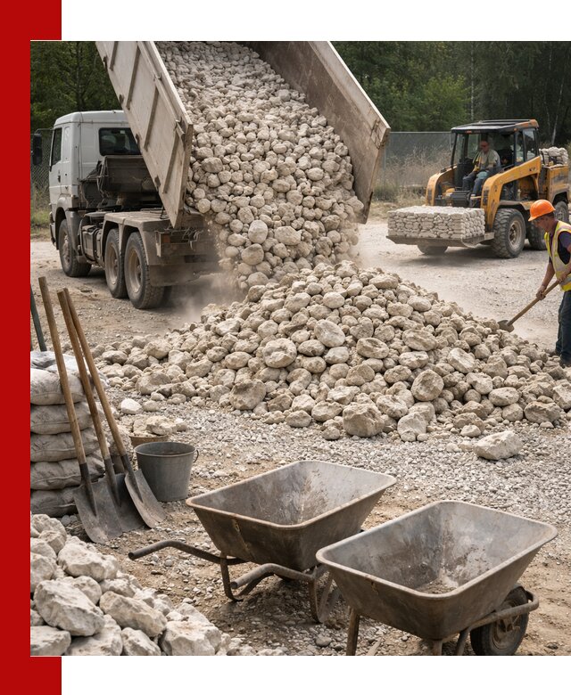 Доставка и продажа бутового известнякового камня в Лиски