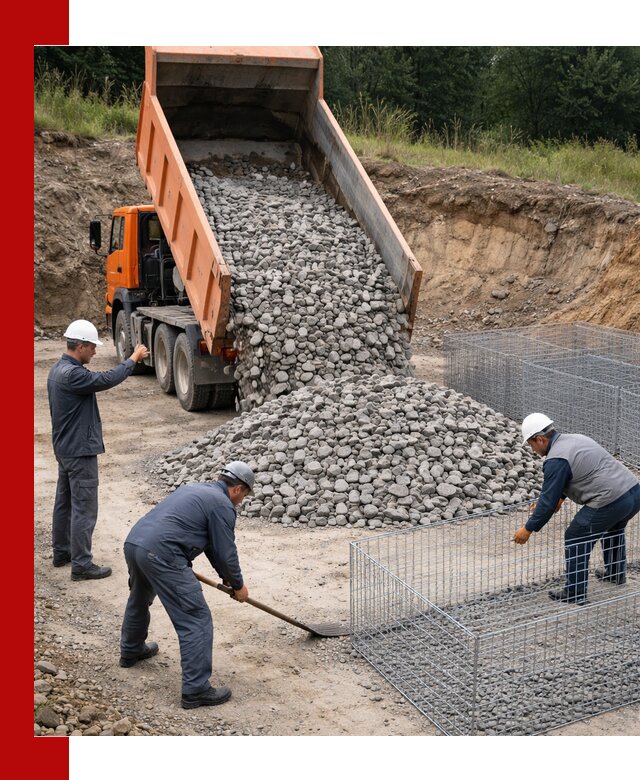 Камень для габионов с доставкой в Лиски быстро и надёжно