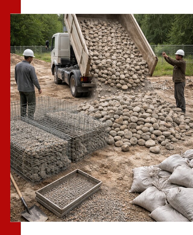 Камень для габионов фракция 70–151 в Лиски