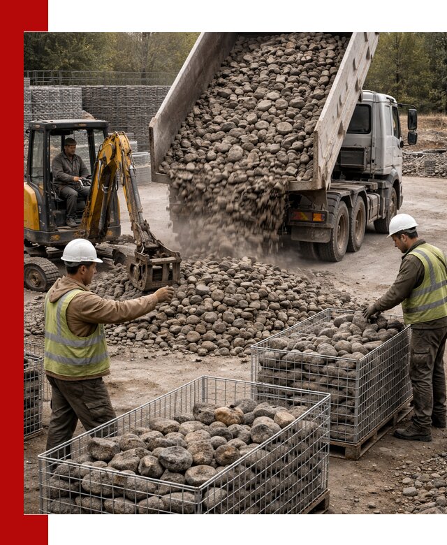 Камень для габионов фракция 100–201 в Лиски