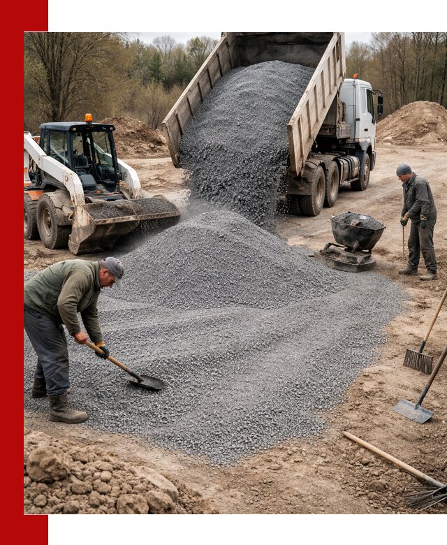 Отсев для подсыпки в Лиски — доставка и подсыпка на участок