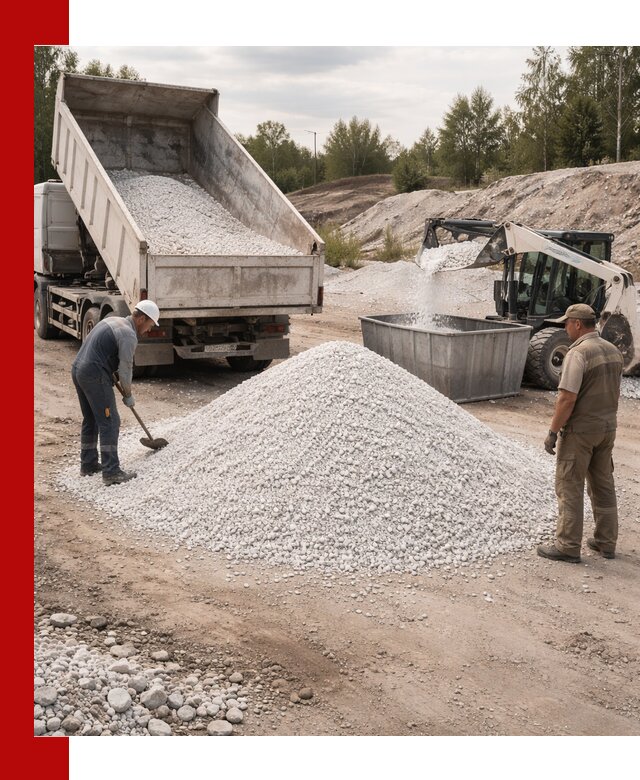 Доставка и продажа белой мраморной крошки в Лиски