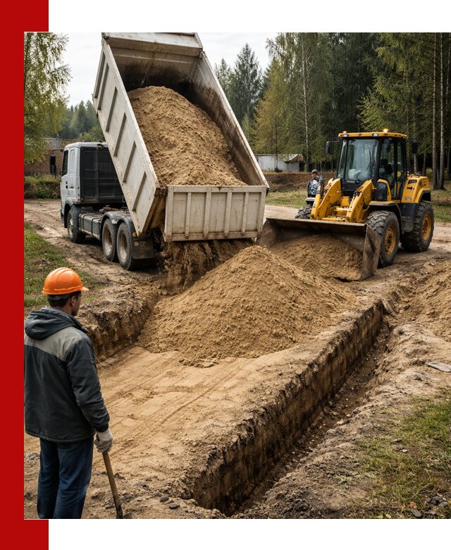Доставка песчаного грунта в Лиски для строительных работ