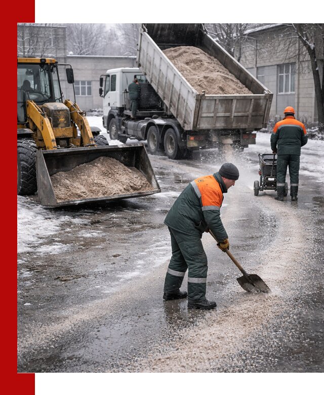 Реагент против гололеда с доставкой и нанесением в Лиски
