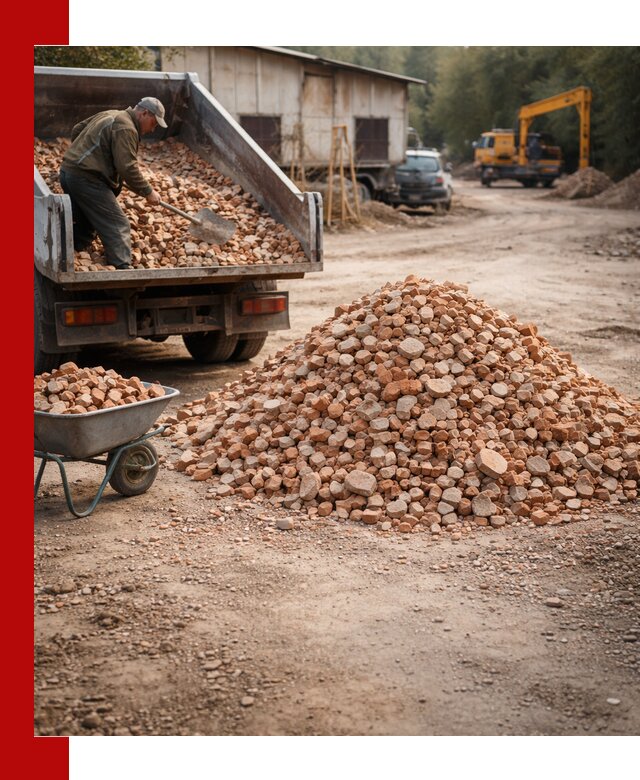 Доставка и подушка из боя кирпича с разгрузкой в Лиски