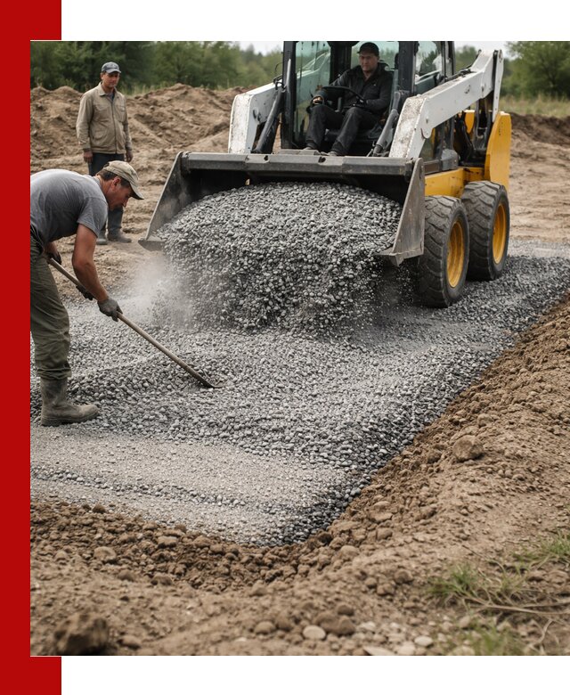 Устройство щебеночной подушки в Лиски для дорог и фундаментов
